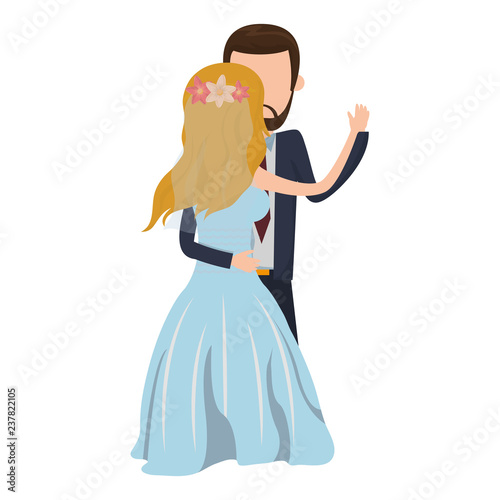 wedding couple dancing cartoon