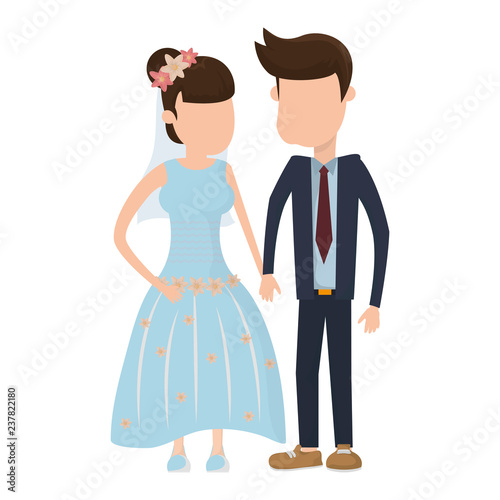 Fototapeta Naklejka Na Ścianę i Meble -  wedding couple cartoon