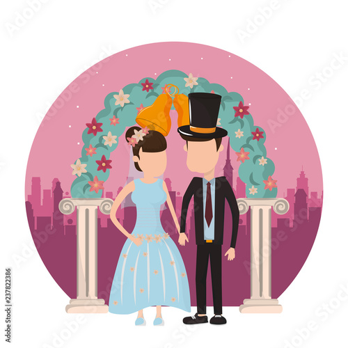 couple getting married cartoon