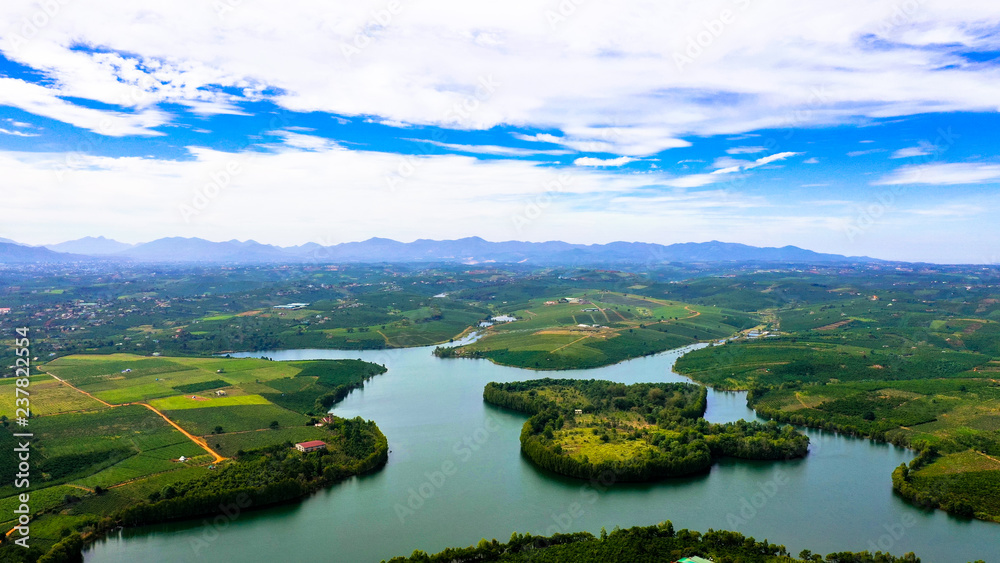 River and plateau in Loc Thang Bao Lam Lam Dong Province