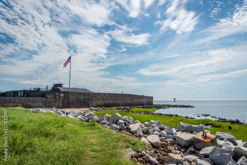 Fort Sumter on a cloudy day
