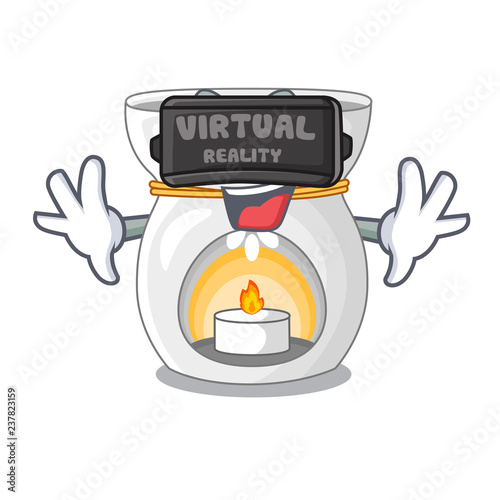 Virtual reality aroma lamp with burning candle mascot