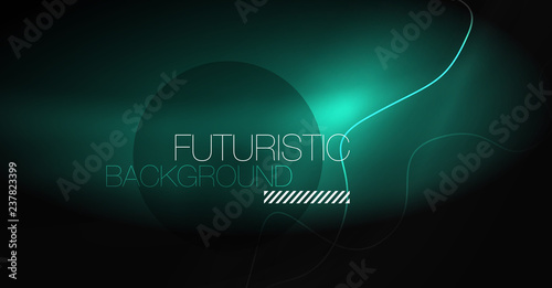 Neon lines wave background. Abstract composition