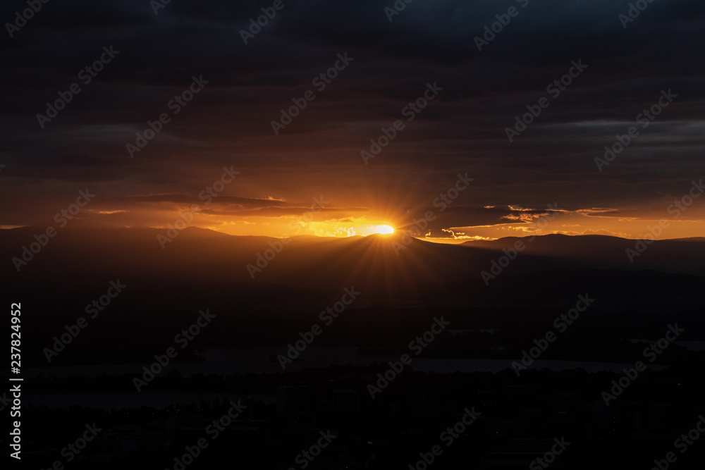 Canberra Sunset from Mount Ainslie, Canberra