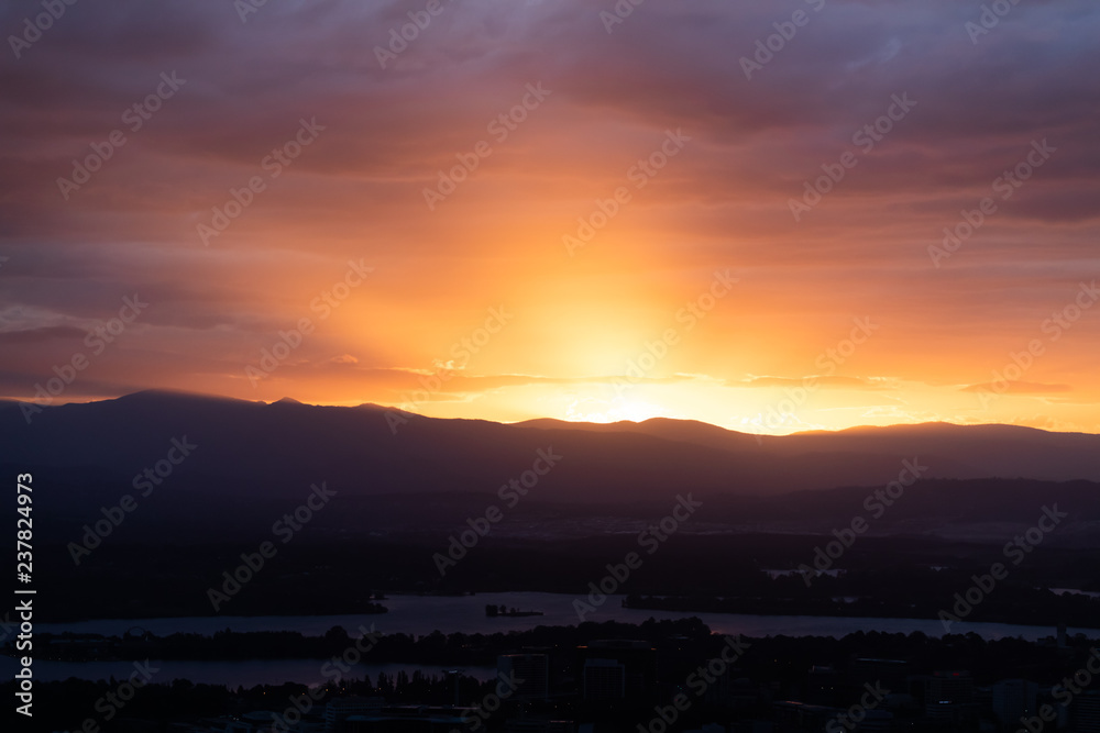 Canberra Sunset from Mount Ainslie, Canberra