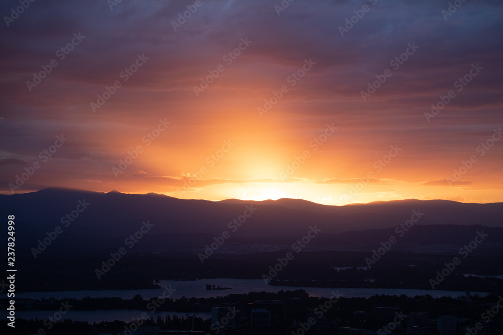 Canberra Sunset from Mount Ainslie, Canberra Canberra Sunset from Mount Ainslie, Canberra