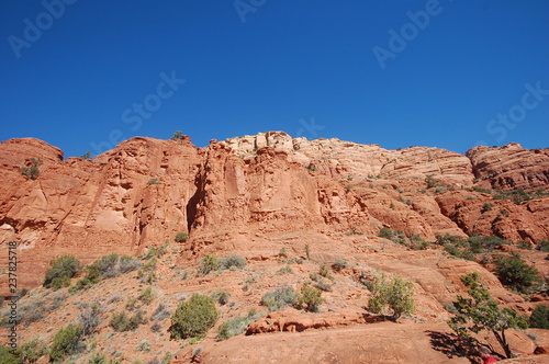 Dramatic landscapes of red rock in full daylight in northern Arizona desert