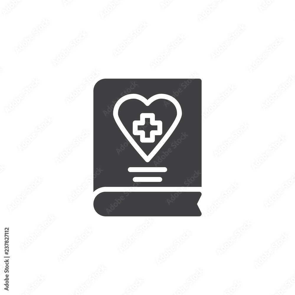 Medicine book vector icon. filled flat sign for mobile concept and web design. Cardiology literature book simple solid icon. Symbol, logo illustration. Pixel perfect vector graphics Medicine book vector icon. filled flat sign for mobile concept and web design. Cardiology literature book simple solid icon. Symbol, logo illustration. Pixel perfect vector graphics