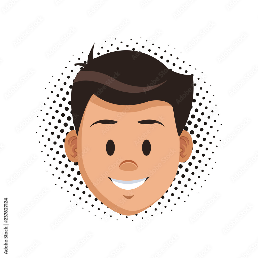 Fototapeta premium Man face cartoon