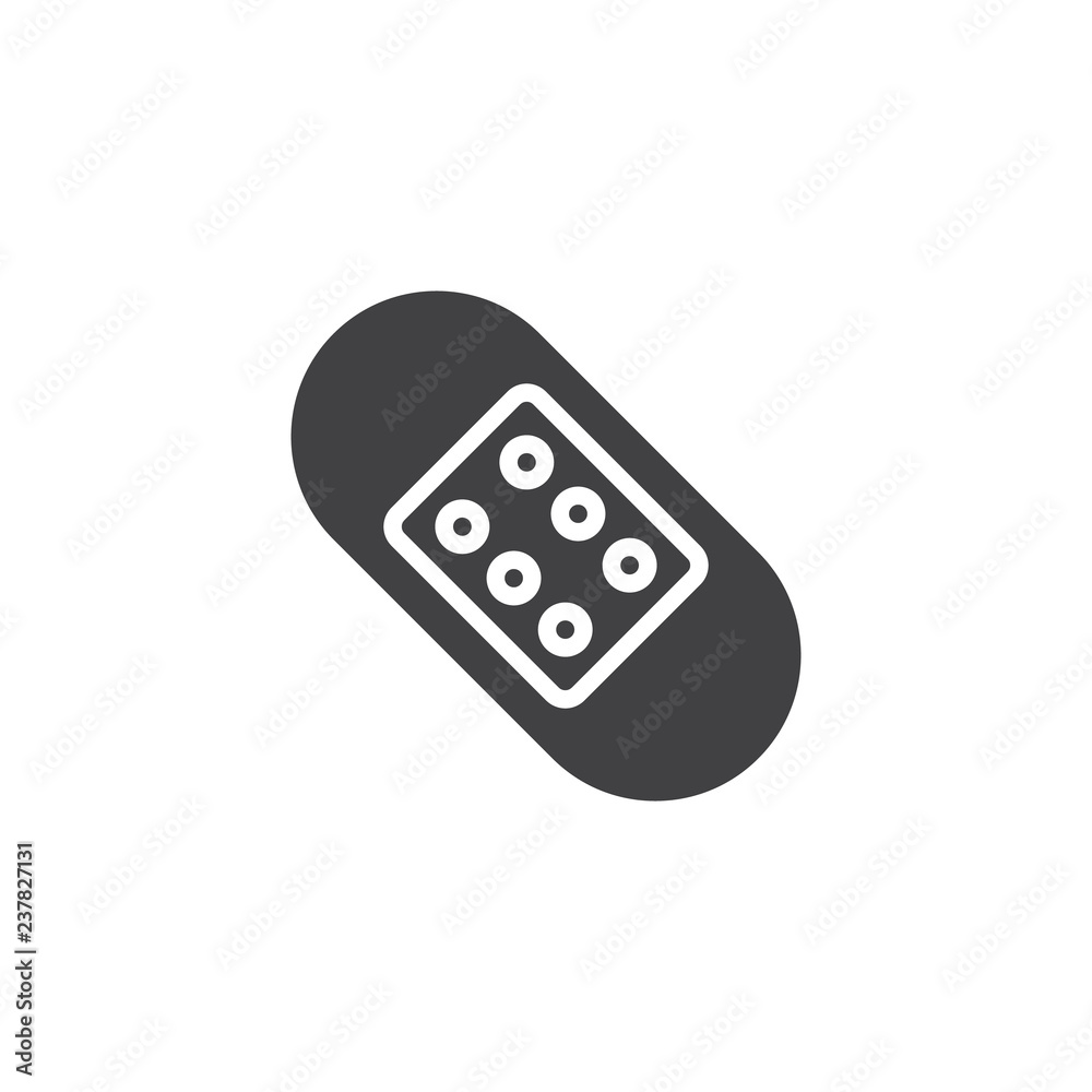 Medical patch vector icon. filled flat sign for mobile concept and web design. Plaster simple solid icon. Bandage symbol, logo illustration. Pixel perfect vector graphics Medical patch vector icon. filled flat sign for mobile concept and web design. Plaster simple solid icon. Bandage symbol, logo illustration. Pixel perfect vector graphics