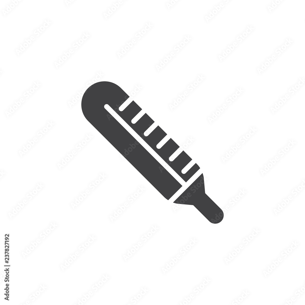 Medical Thermometer vector icon. filled flat sign for mobile concept and web design. Temperature measurement equipment simple solid icon. Symbol, logo illustration. Pixel perfect vector