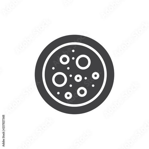Petri dish with bacteria vector icon. filled flat sign for mobile concept and web design. Laboratory petri dish simple solid icon. Medical Analysis symbol, logo illustration. Pixel perfect 
