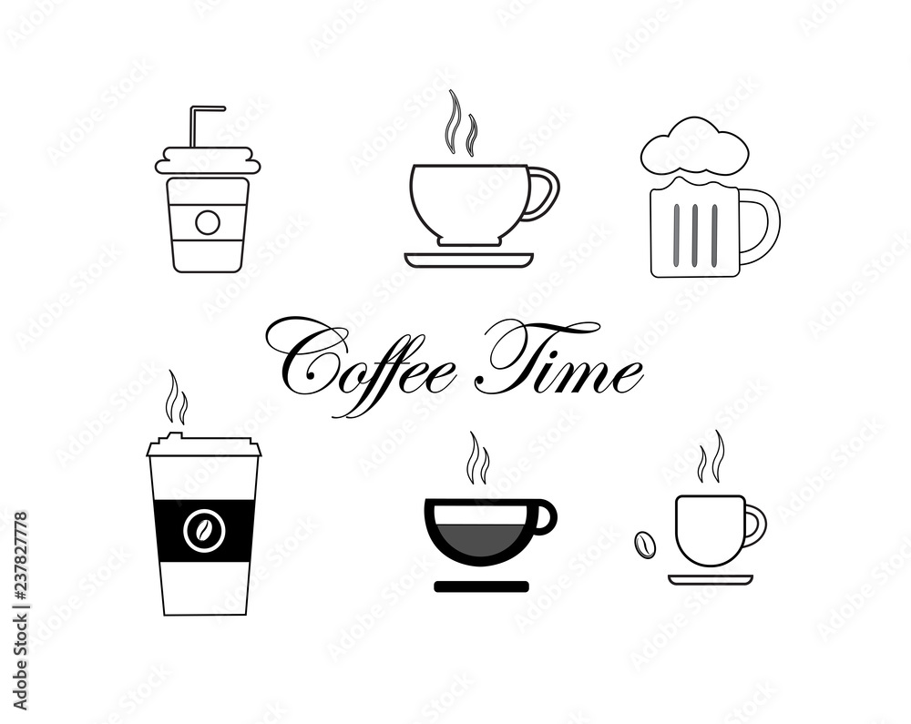 set of coffee icons set of coffee icons
