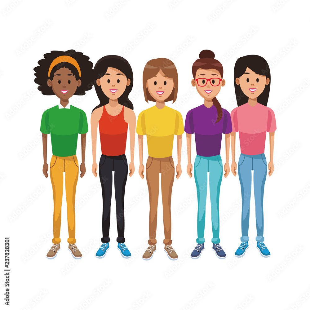 Fototapeta premium Young people cartoon