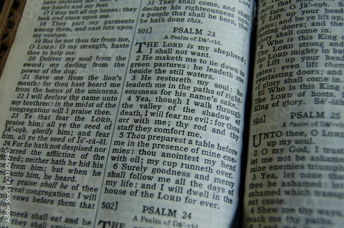 Psalm 23 in Great Grandma's bible, The Lord is My Shepherd 