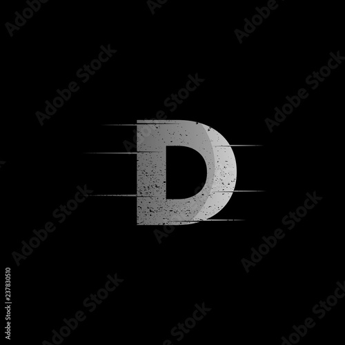 letter D optic illusion logo, trendy glitch alphabet brand, D letter logo with vibrant line glitch effect.