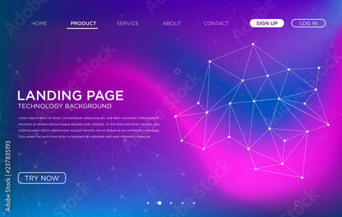 landing page website background template vector design with abstract style and futuristic user interface design vector eps 10