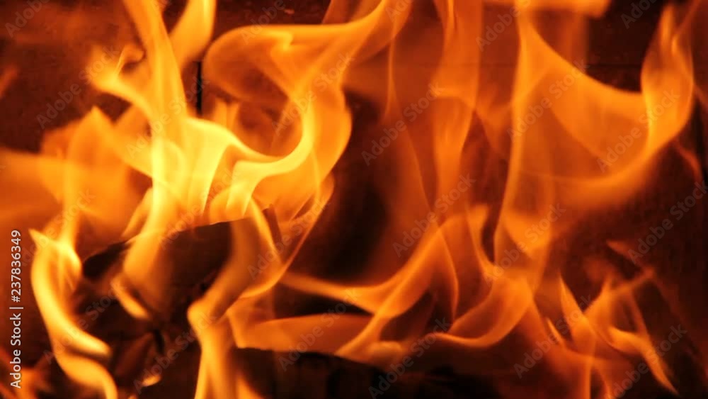 Firewood burning in a fireplace Firewood burning in a fireplace