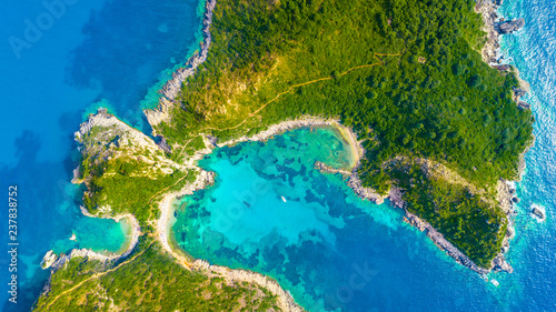 Porto Timoni is an amazing beautiful double beach in Corfu Island, Greece photo
