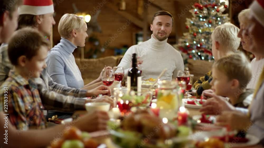 Gift exchanging on Christmas gamily evening Gift exchanging on Christmas gamily evening