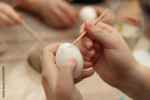 Decorating Easter Eggs home made (photo Czech repblic -Europe)