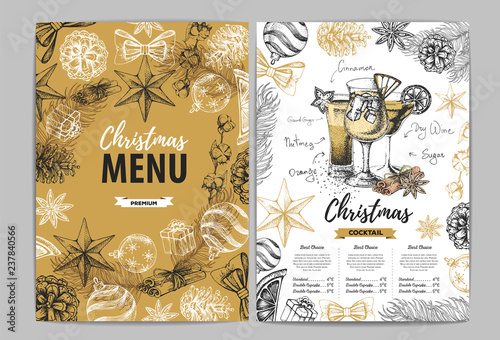 Restaurant Christmas holiday menu design