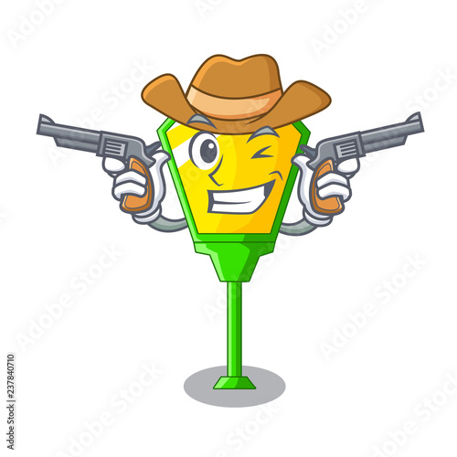 Cowboy lamps post collection in a cartoon