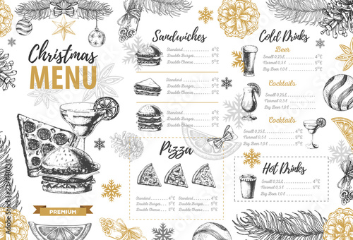 Restaurant Christmas holiday menu design