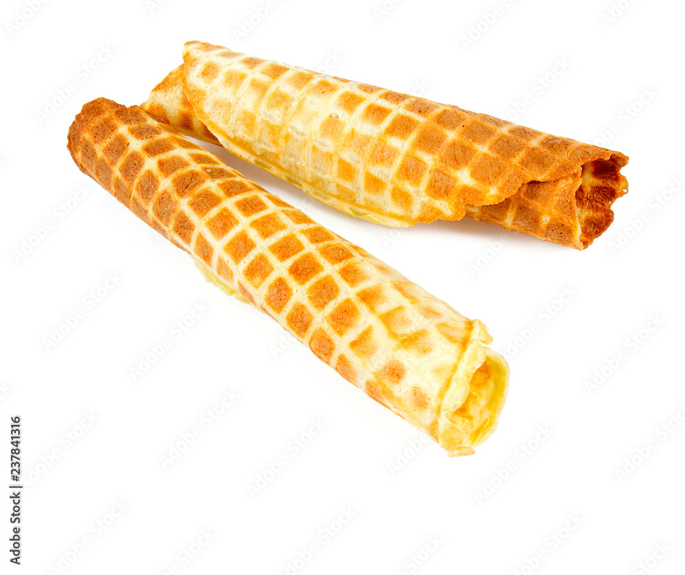 tube waffle isolated on white tube waffle isolated on white
