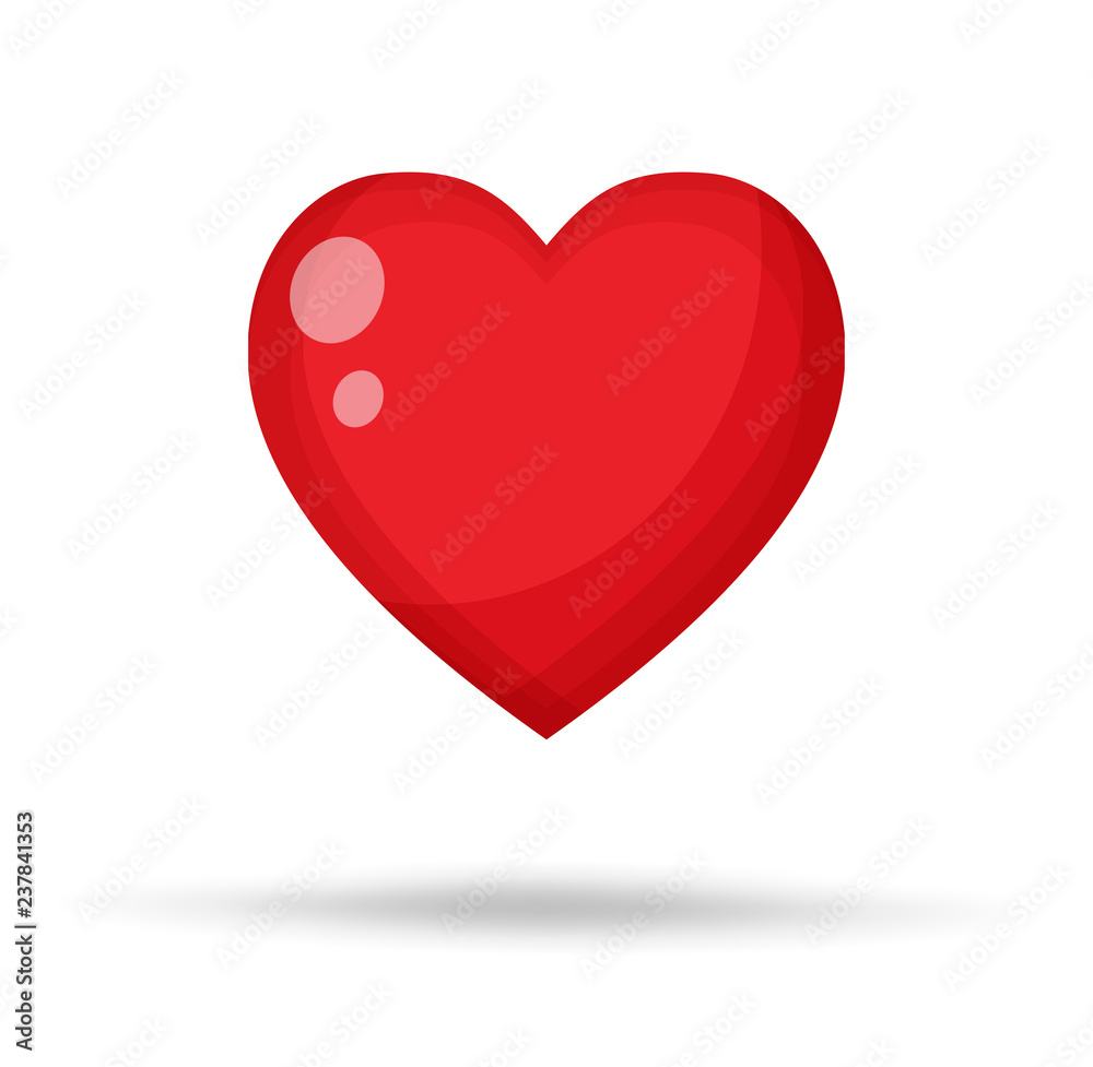 Red Heart Vector Illustration.