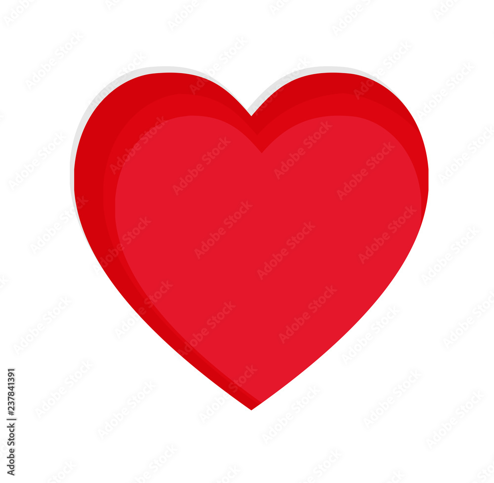 Red Heart Paper cut Vector Illustration.