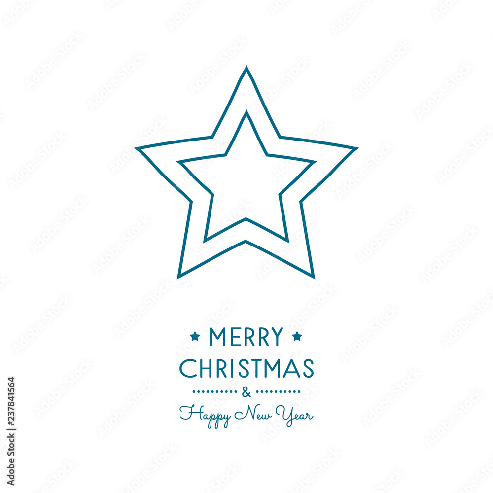 Concept of Christmas card with hand drawn star. Vector. Concept of Christmas card with hand drawn star. Vector.