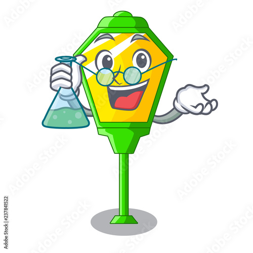 Professor lamp post in isolated on mascot