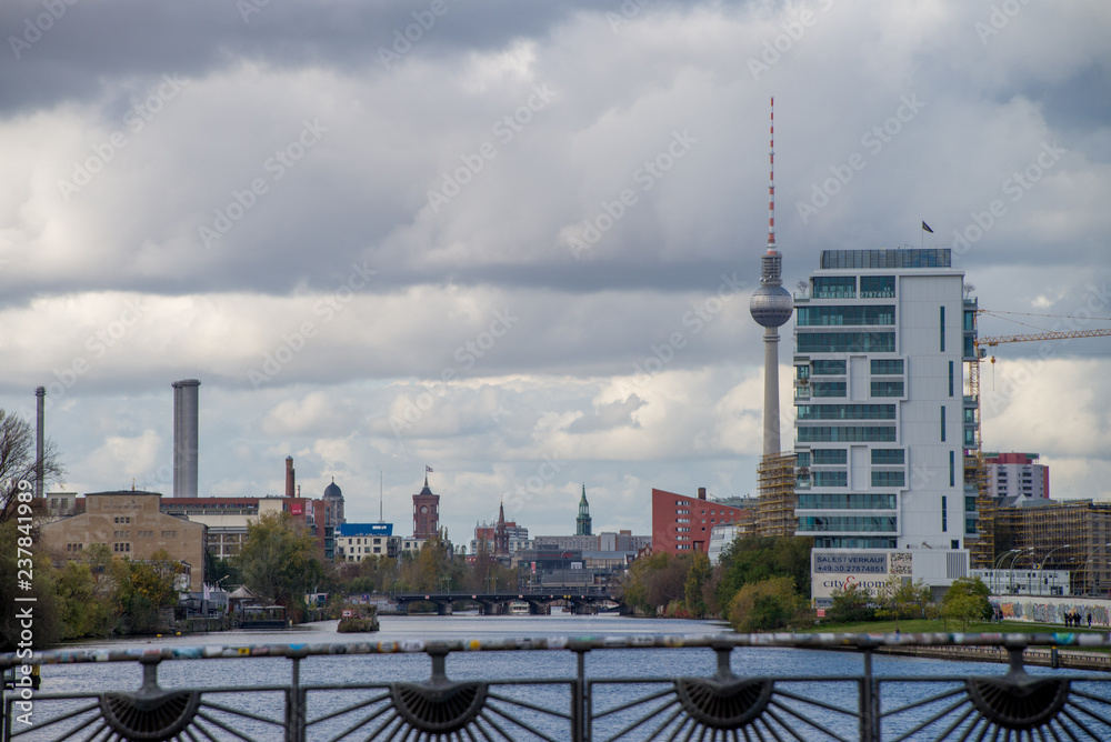 View of Berlin over river Spree in Germany