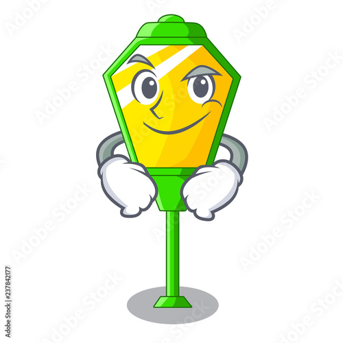 Smirking lamp post in isolated on mascot