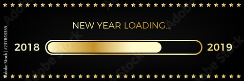 New Year Loading Gold Banner gold glitter