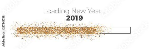 Progress Countdown gold bar Loading New Year 2019