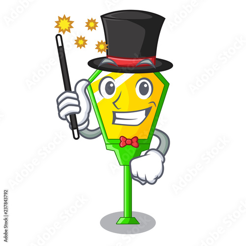 Magician character a lamp in post style