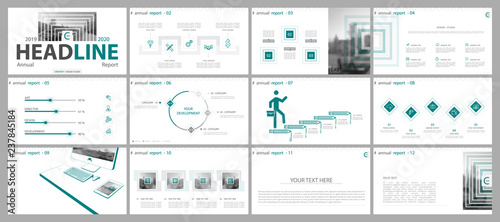 Green, gray elements for infographics on a white background.Best set of presentation templates. Use in the presentation,flyer and postcard,corporate report,marketing,advertising,annual report,banner