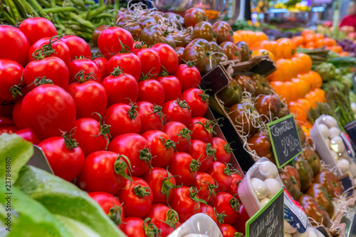 Photography The Mercat de Sant Josep de la Boqueria, a large public market in the Ciutat Vella district in Barcelona, Spain
