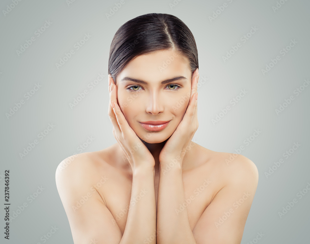Portrait of young perfect woman. Spa, cosmetology, facelift and skincare concept Portrait of young perfect woman. Spa, cosmetology, facelift and skincare concept