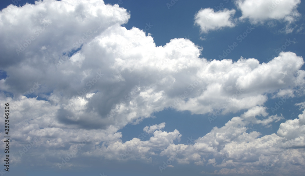 Blue sky with clouds.