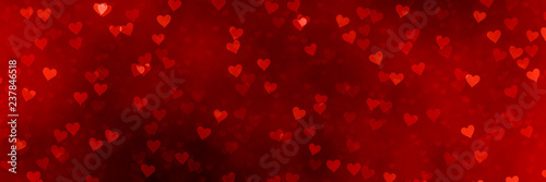 Valentine's Day hearts red background banner