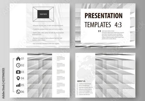 Business templates for presentation slides. Easy editable vector layouts in flat design. Abstract infinity background, 3d structure with rectangles forming illusion of depth and perspective.