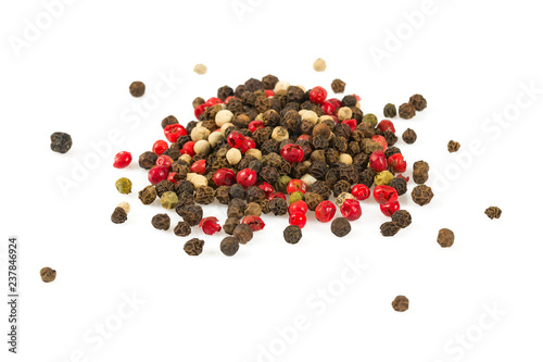 color pepper isolated on white