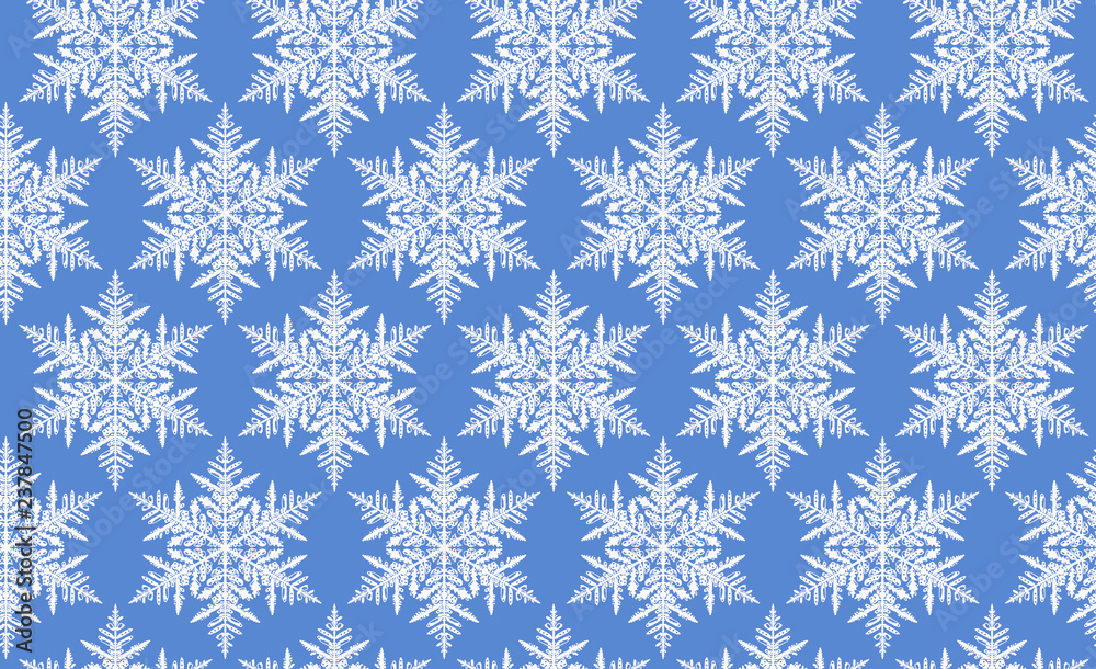 ornament with snowflakes on blue background