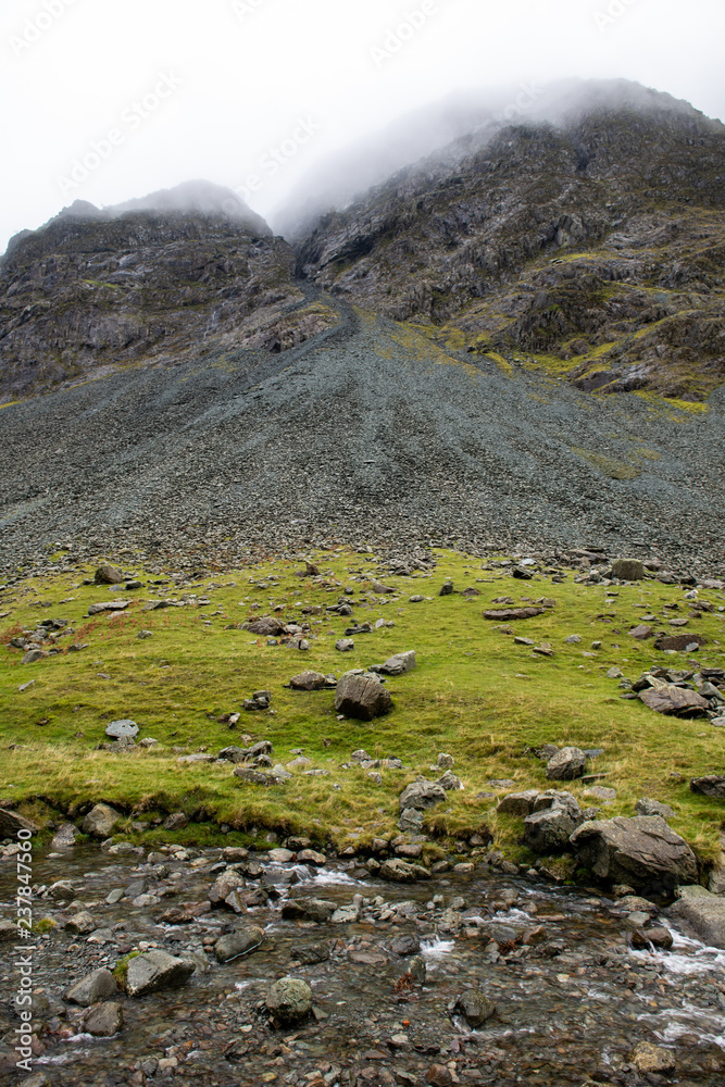 Cliffs around Honister Pass with Autumn colors Cliffs around Honister Pass with Autumn colors