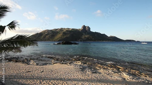 Tropical beach on Kuata Island, wide photo