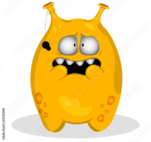 yellow alien in shock