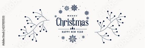 merry christmas and new year decorative banner design